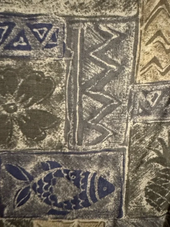 Croft & Barrow Short-Sleeve Patchwork Button-Down Shirt in Gray, Blue & Tan - Picture 6 of 6